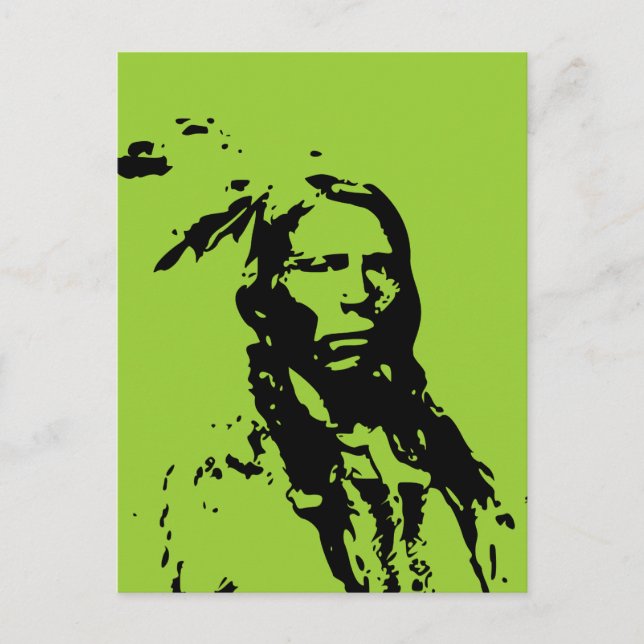 Crazy Horse Native American Postkarte (Vorderseite)