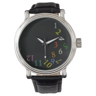 Crazy Hour Color Numbers Armbanduhr