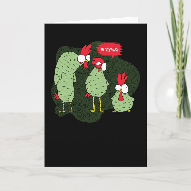 Crazy Hühnchen Karte (Vorderseite)
