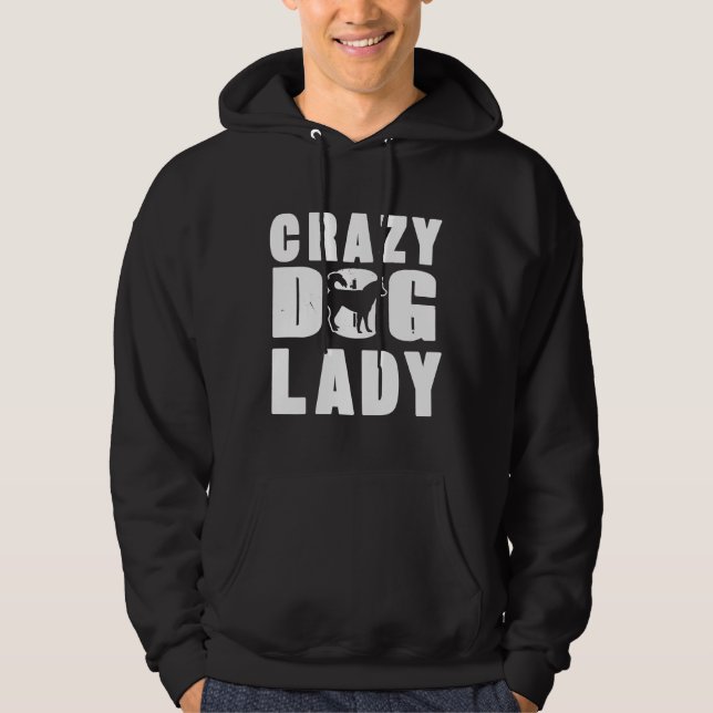 Crazy Husky Dog Lady Hoodie (Vorderseite)