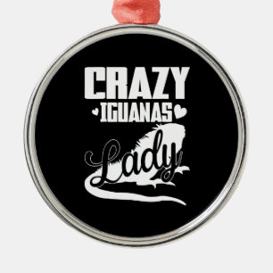 Crazy Iguana Lady Ornament Aus Metall