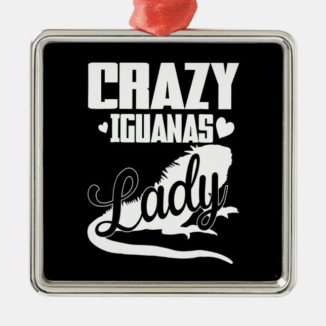Crazy Iguana Lady Ornament Aus Metall (Vorne)