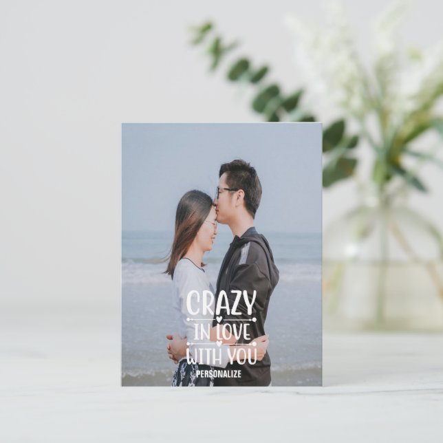 Crazy in Liebe mit Ihrer Postkarte (Stehend Vorderseite)