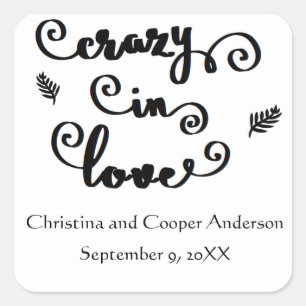 Crazy in Love Black & White - Sticker Carré