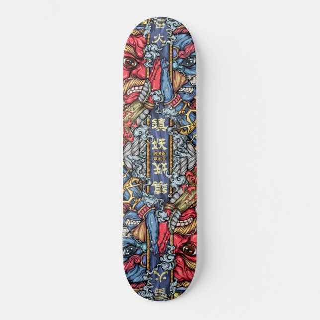 Crazy Japan Samurai Dragon Graffiti Skateboard (Vorderseite)