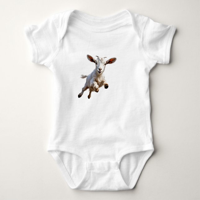 Crazy Jumping Baby Goat Kid Baby Strampler (Vorderseite)