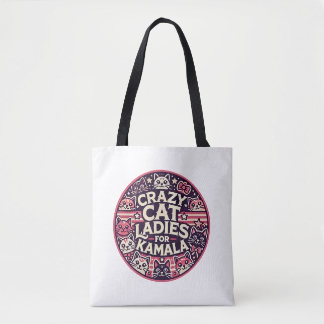 Crazy Katze Ladys für Kamala! Tasche (Vorderseite)