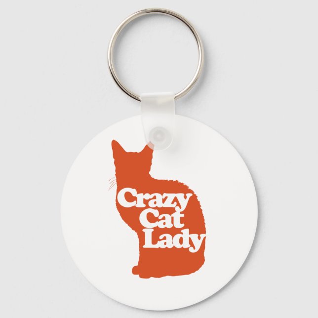 Crazy Katzenfrau Schlüsselanhänger (Vorderseite)