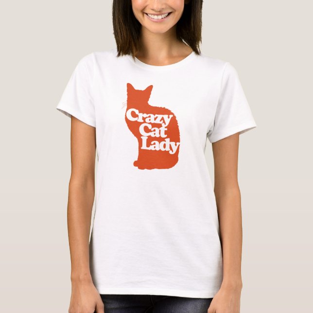 Crazy Katzenfrau T-Shirt (Vorderseite)