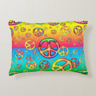Crazy Kids Colors PEACE OUT-16x12 Accent Pillow Dekokissen