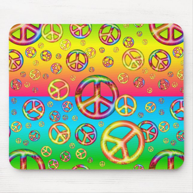 Crazy Kids Colors PEACE OUT-Computer Mousepad (Vorne)