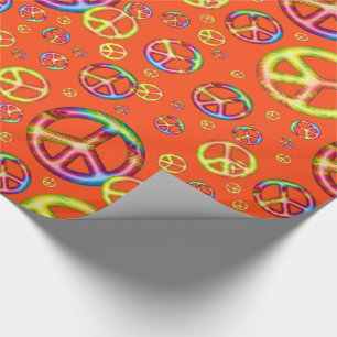 Crazy Kids Colors-PEACE OUT, Orange-Gift Wrap Geschenkpapier