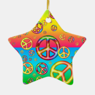 Crazy Kids Colors-PEACE OUT-Star Ornament