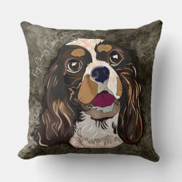 Crazy King Charles Cavalier handbemalt Kissen