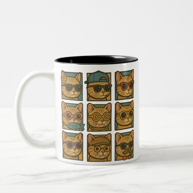Crazy Kitty Club Zweifarbige Tasse (Links)