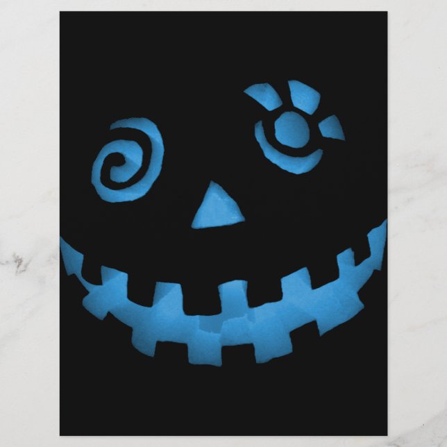 Crazy Kürbislaterne Pumpkin Face Blue (Vorderseite)