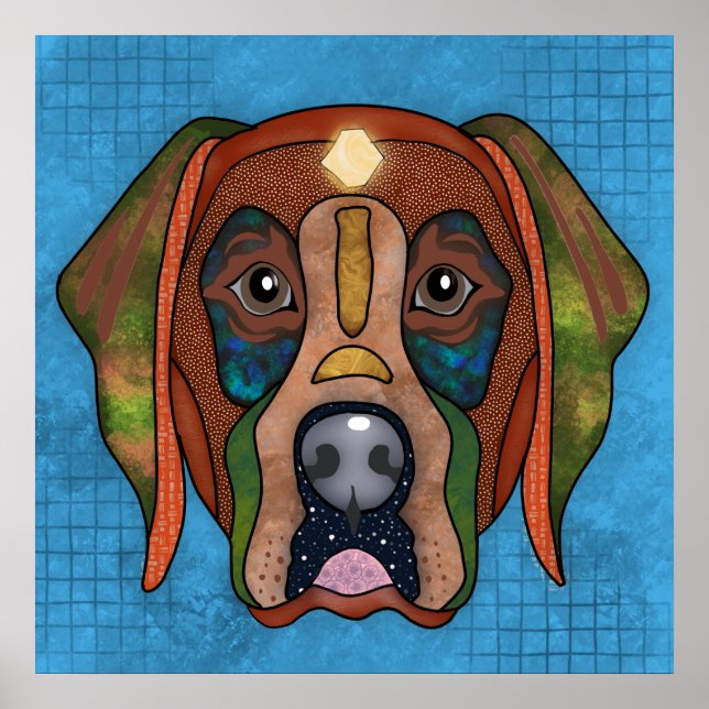 Crazy Labrador Retriever Hundegesicht Poster (Vorne)