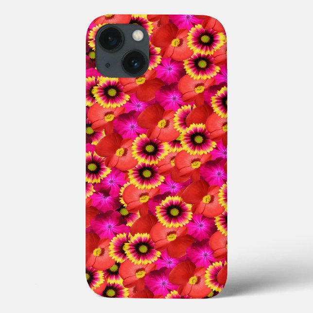 Crazy lebendiger Hippie Mix Blume Hintergrund Case-Mate iPhone Hülle (Rückseite)