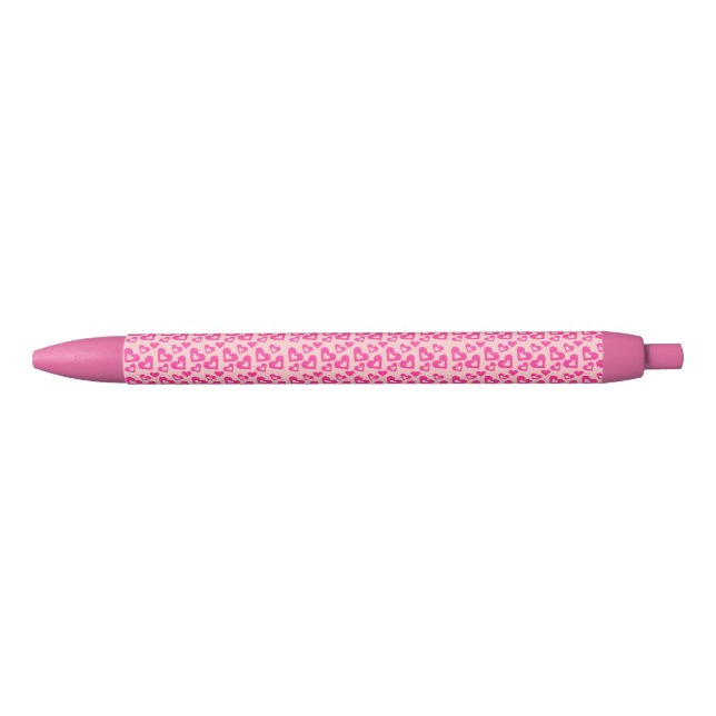 Crazy Light & Dark Pink Hearts Tinte Pen Kugelschreiber (Vorderseite)