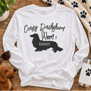 Crazy Long Hair Dackel Hund Mama Personalisiert T-Shirt
