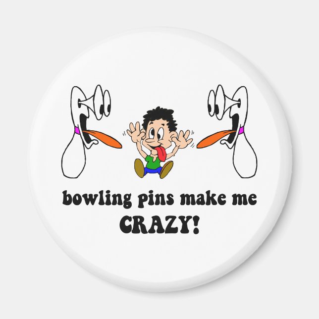Crazy lustiger Bowling Magnet (Vorne)