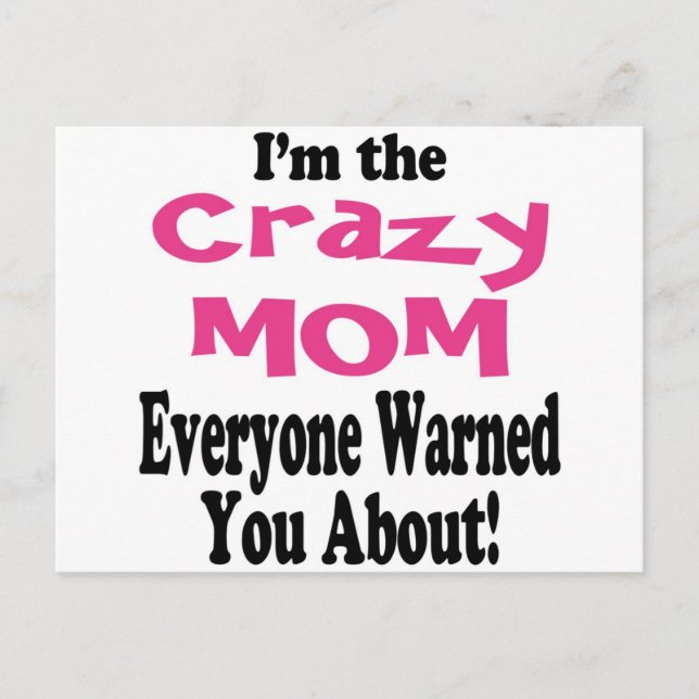 Crazy Mama Postkarte (Vorderseite)