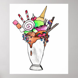 Crazy Milkshake Aquarell Poster
