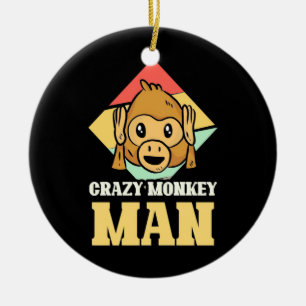 Crazy Monkey Man Keramik Ornament