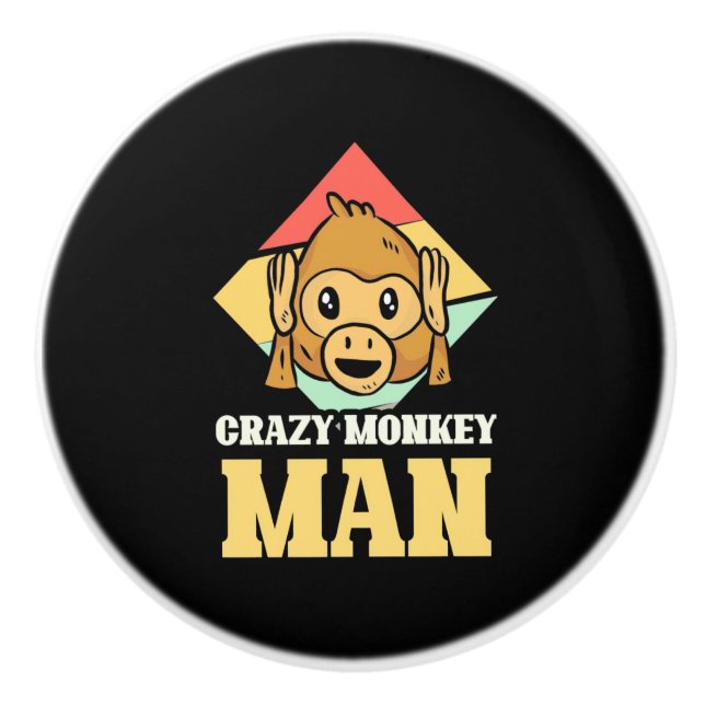 Crazy Monkey Man Keramikknauf (Vorderseite)