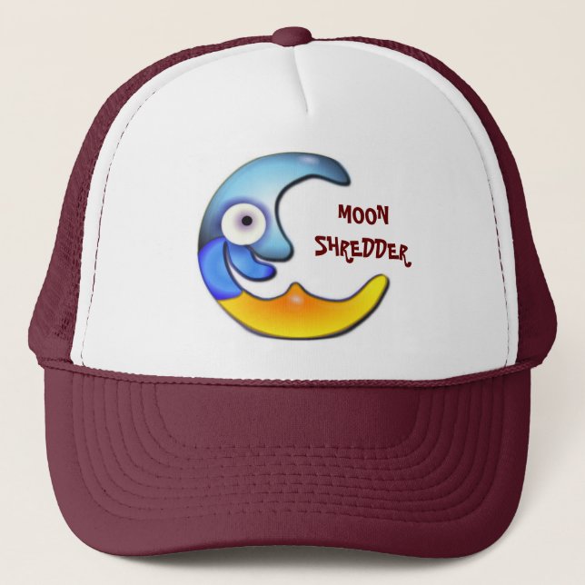 Crazy "Moon Shredder" Cartoon Cap Truckerkappe (Vorderseite)