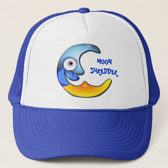 Crazy "MOON SHREDDER" Cartoon Cap Truckerkappe (Vorderseite)