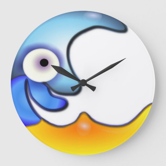 Crazy Moon Wall Clock Große Wanduhr (Vorderseite)