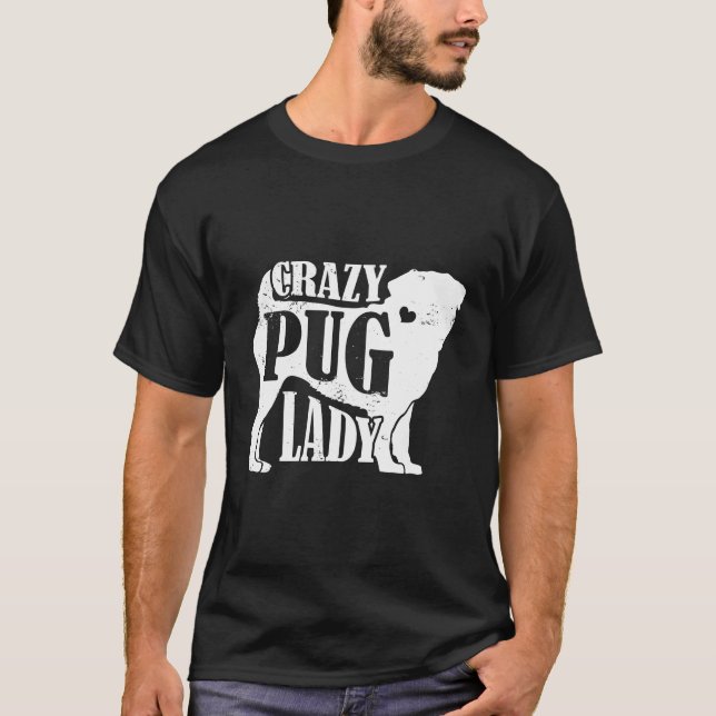 Crazy Mops Lady Hoodie Pet Dog gibt Frauen Mama Gr T-Shirt (Vorderseite)