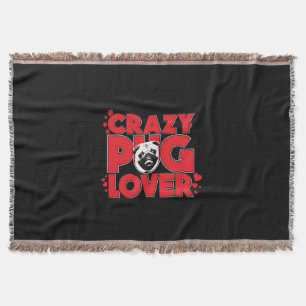 Crazy Mops Lover Mops Owner-Geschenk Decke