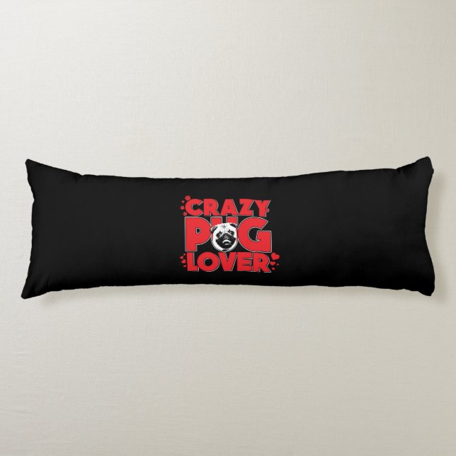 Crazy Mops Lover Mops Owner-Geschenk Seitenschläferkissen (Vorderseite)