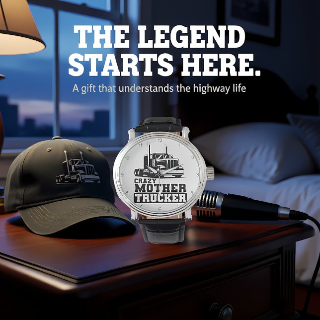 Crazy Mother Trucker: Black and White Armbanduhr (Von Creator hochgeladen)