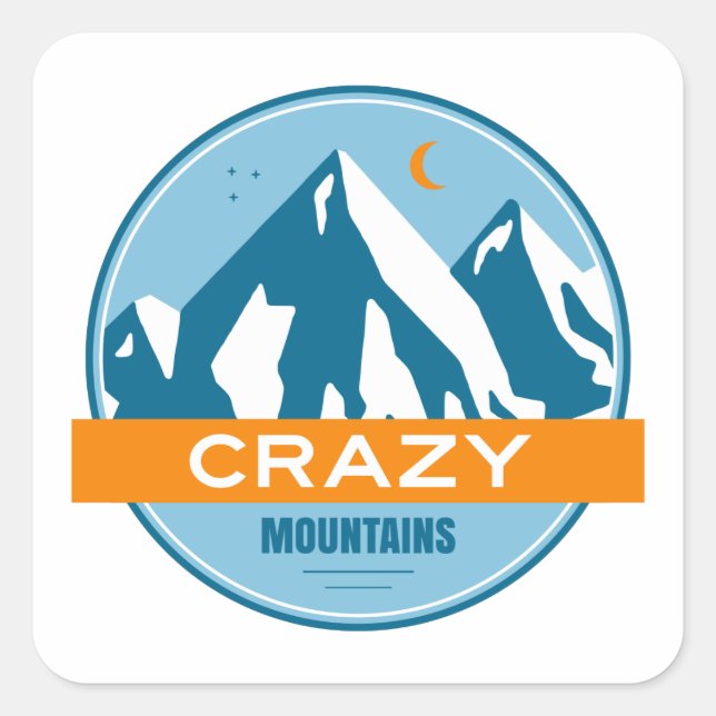 Crazy Mountains Montana Quadratischer Aufkleber (Vorderseite)
