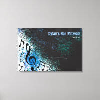 CRAZY MUSICAL NOTES Bar Mitzvah Sign-In Board