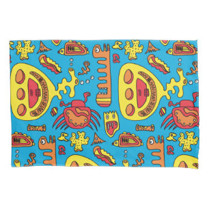 Crazy Ocean Creatures and Yellow Submarine Jigsaw Kissenbezug