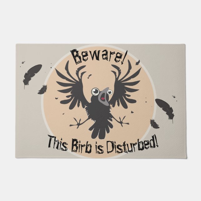 Crazy Old Birb Raven Fußmatte (Vorderseite)