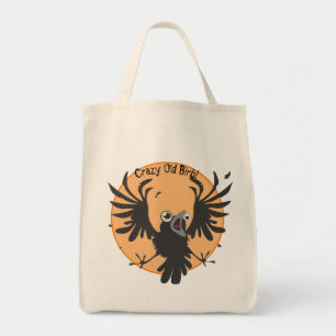Crazy Old Birb Raven Tragetasche