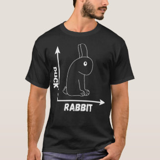 Crazy Optical Illusion Rabbit Duck Perspective bla T-Shirt