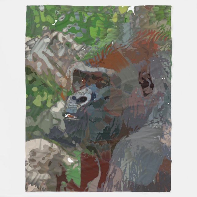 Crazy Paint - Gorilla Fleecedecke (Vorderseite)