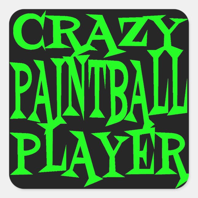 Crazy Paintball Player Quadratischer Aufkleber (Vorderseite)