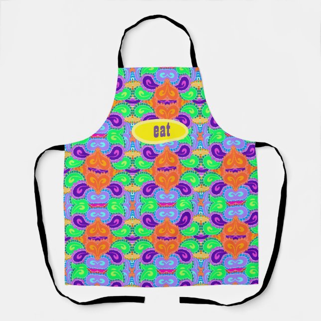Crazy Paisley Fun Wild Design Schürze (Vorderseite)