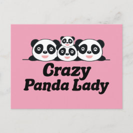 Crazy Panda Lady Postkarte