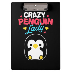 Crazy Penguin Lady Klemmbrett