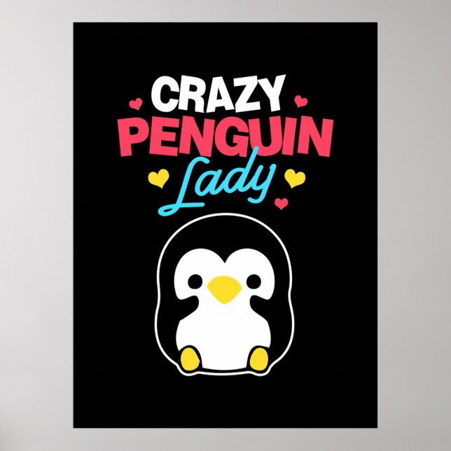 Crazy Penguin Lady Poster (Vorne)