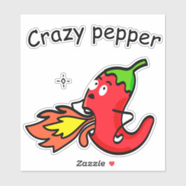 Crazy Pepper Funny Red Chili Warmes Gemüse Aufkleber