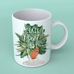 Crazy Pflanze Lady Fun Wasserfarbe Pflanze Lady Ha Kaffeetasse<br><div class="desc">Bist du ein Mädchen, das Pflanze Liebe? Dann werden Sie unsere super niedliche und einzigartige Pflanze Lady Tasse Liebe. Das Design zeigt unsere original handbemalte Aquarellfrau mit dem Frauenhairdo, das so gestaltet wurde, dass es wie eine Anordnung verschiedener Pflanze und Blätter aussieht. "Crazy Pflanze Lady" ist in der Blattfoliage in...</div>